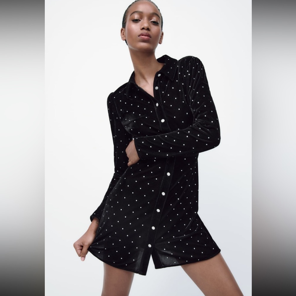 Zara sparkly velvet dress